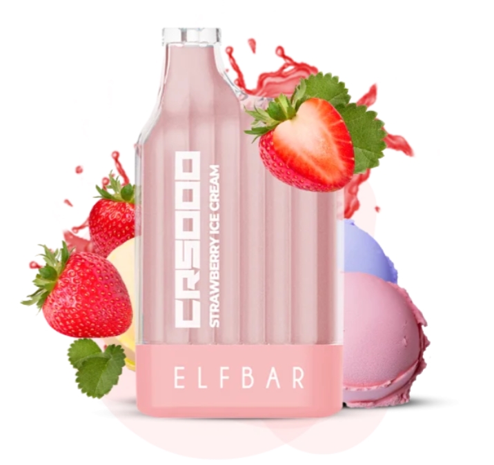 Elf Bar CR5000  Strawberry Ice Cream (Клубничное Мороженное) 5% Одноразовый POD