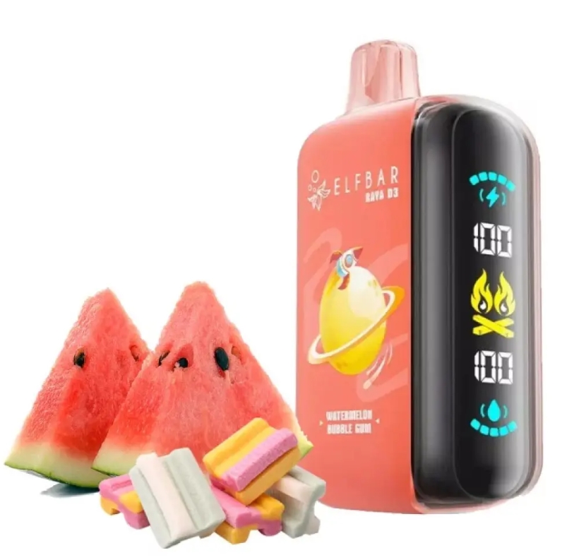 Elf Bar Raya D3 25000 Watermelon Bubble Gum (Арбуз Жевательная Резинка) 5% Одноразовый POD