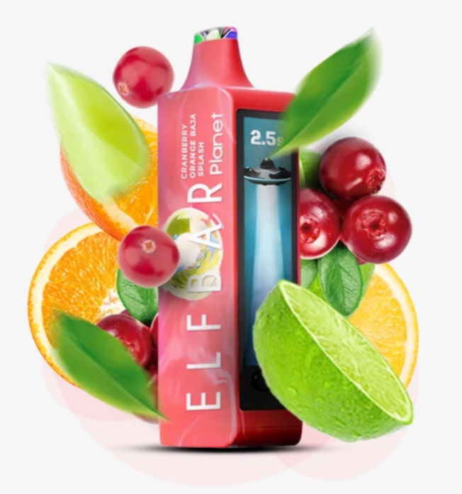 Elf Bar Planet 25000 Cranberry Orange Baja Splash (Клюква Апельсин Цитрусовый Всплеск) 5% Одноразовый POD