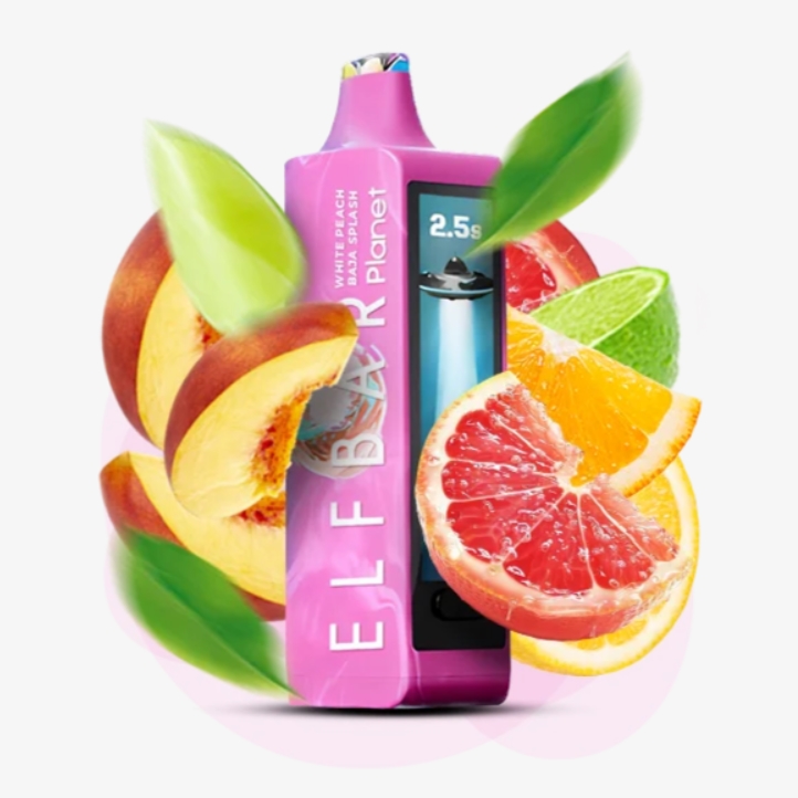 Elf Bar Planet 25000 White Peach Baja Splash (Белый Персик Цитрусовый Всплеск) 5% Одноразовый POD