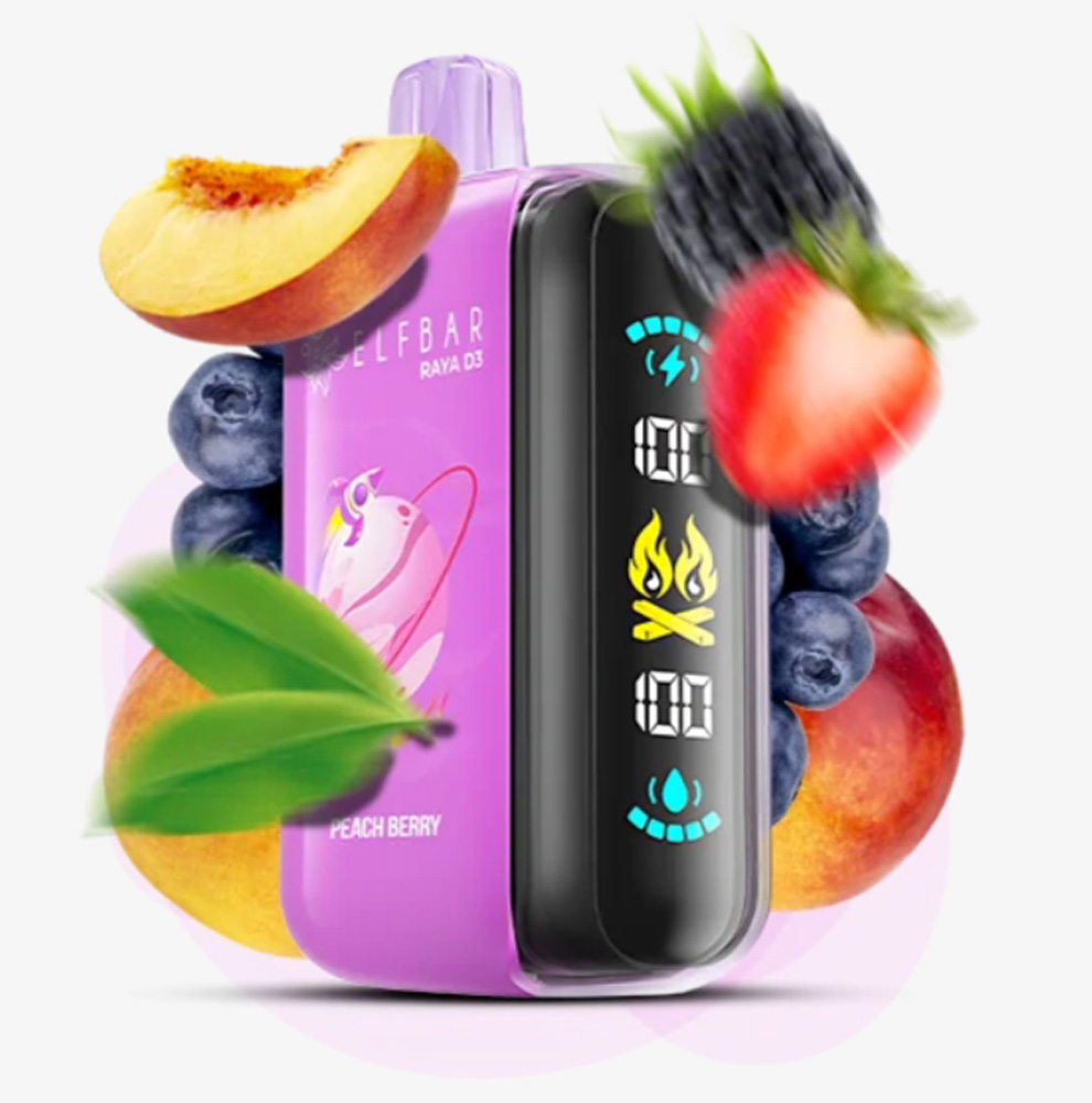 Elf Bar Raya D3 25000 Peach Berry (Персик Ягода) 5% Одноразовый POD