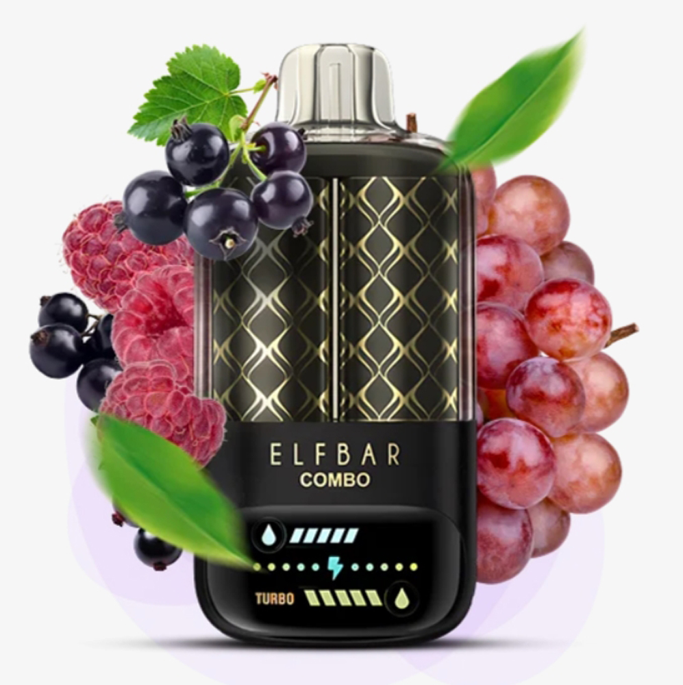 Elf Bar Combo 25000 Blackcurrant Raspberry and Grape (Черная Смородина Малина та Виноград) 5% Одноразовый POD