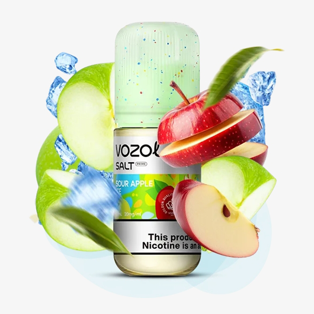 Жидкость Vozol Salt Prime Sour Apple lce (Кислое Яблоко Лед) 30 мл, 50 мг