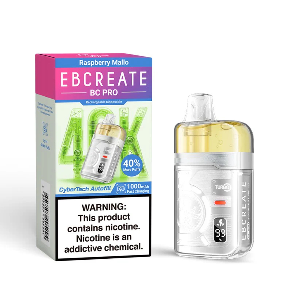 EBCREATE BC PRO 40 000 Raspberry Mallo (Малина Дыня) 5% Одноразовый POD
