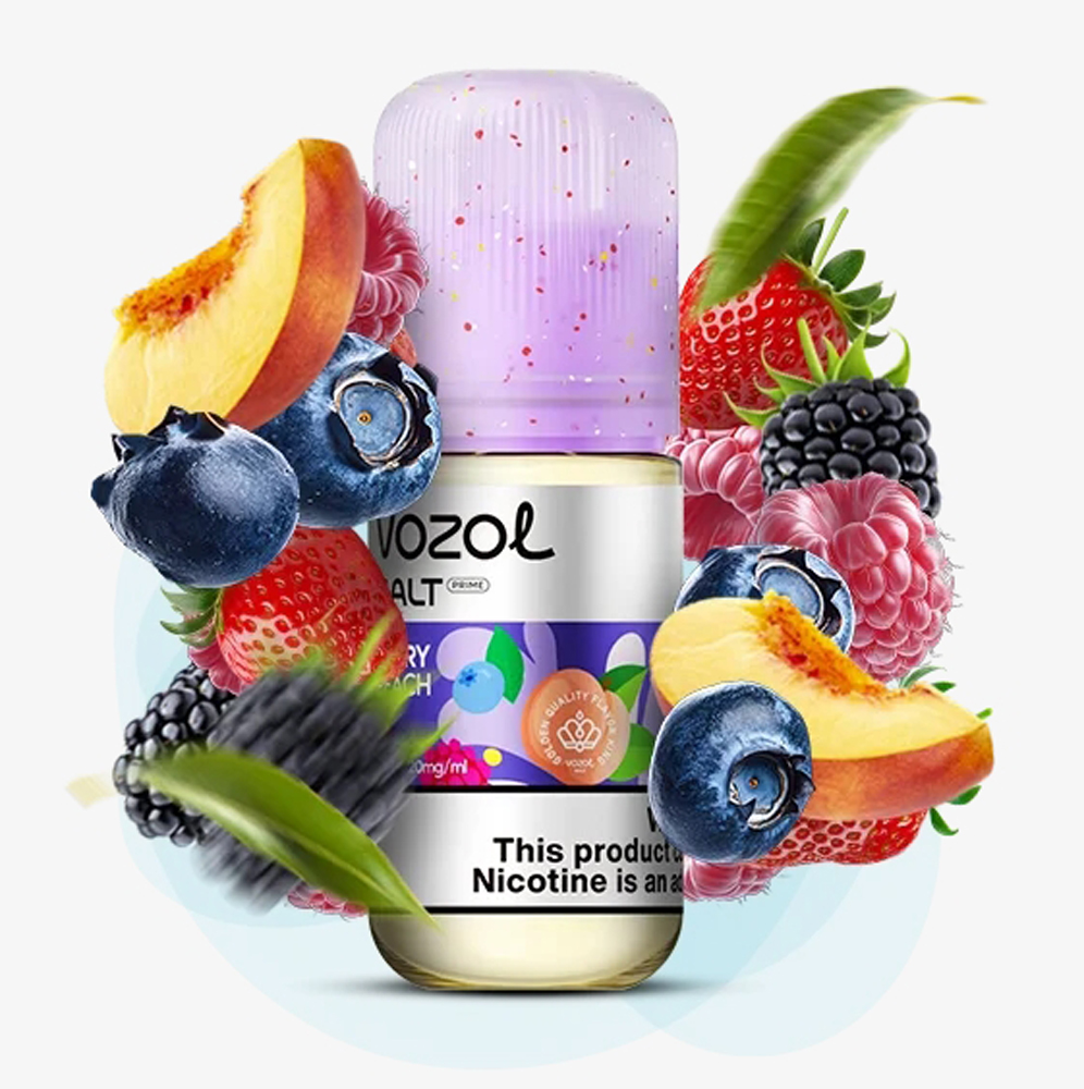 Жидкость Vozol Salt Prime Berry Peach (Ягоды Персик) 30 мл, 50 мг