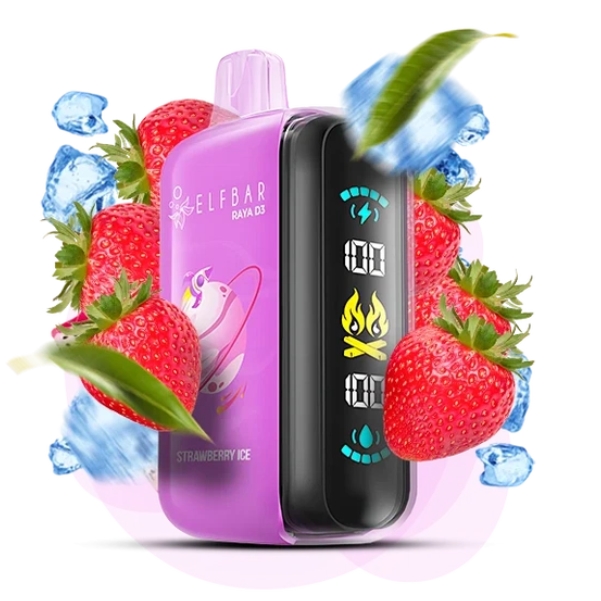 Elf Bar Raya D3 25000 Strawberry Ice (Клубника Лед) 5% Одноразовый POD